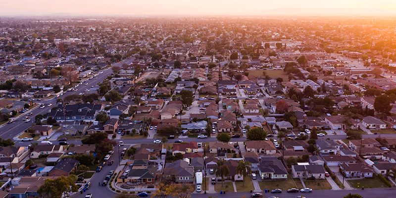 aerial view of neighborhood