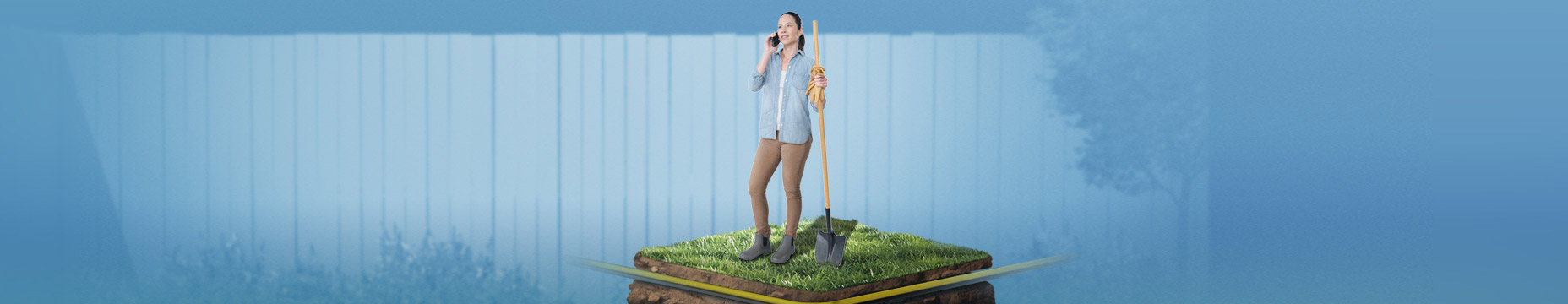 woman with shovel standing on grass