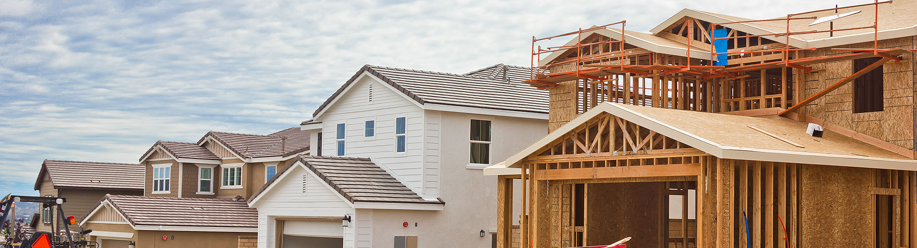 new house next to houses