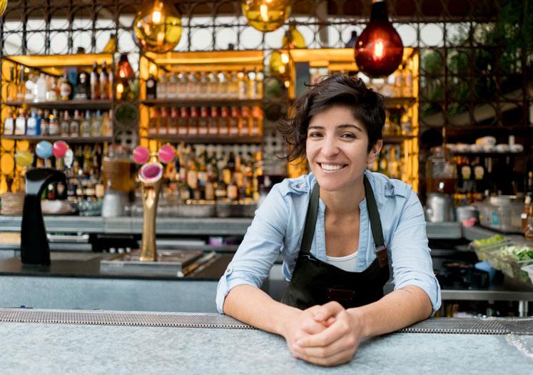 woman working at bar