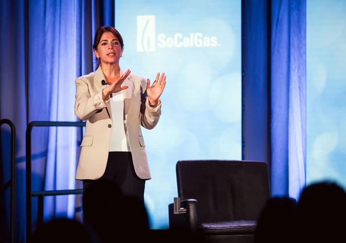 woman speaking at SoCalGas presentation