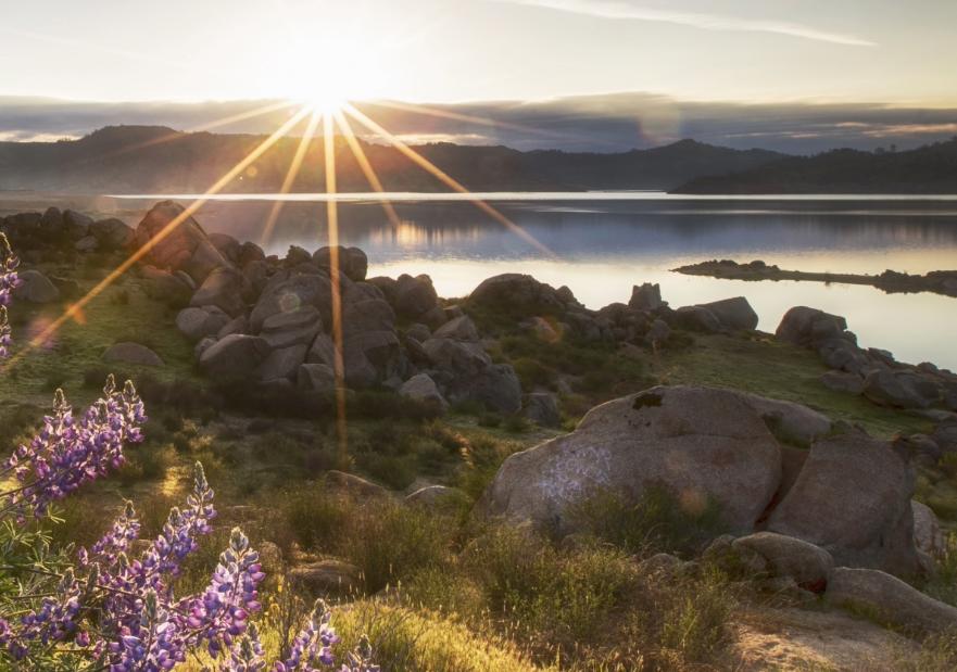 Sunshine Over Mountain Range